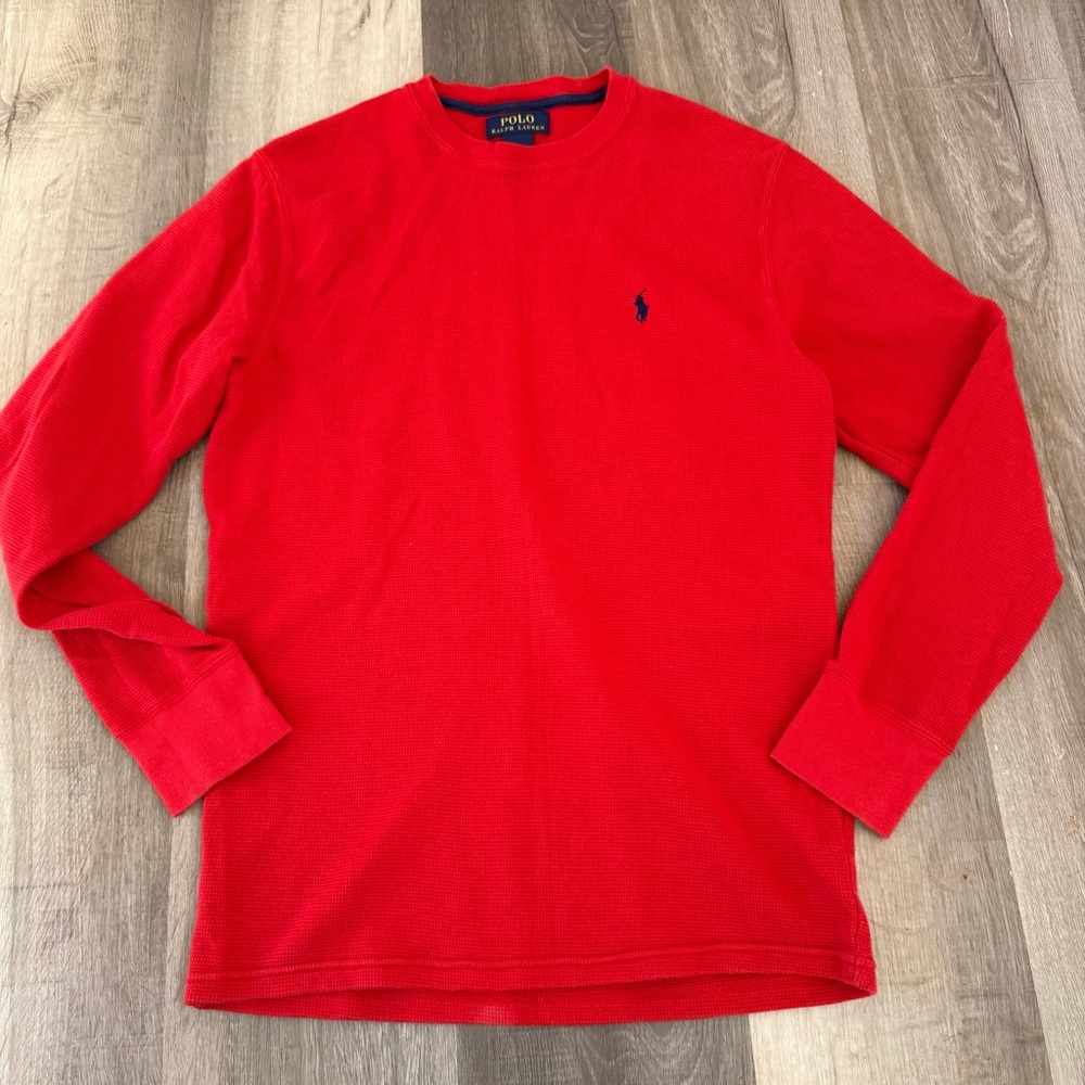 Polo Ralph Lauren Red waffle knit long sleeve
